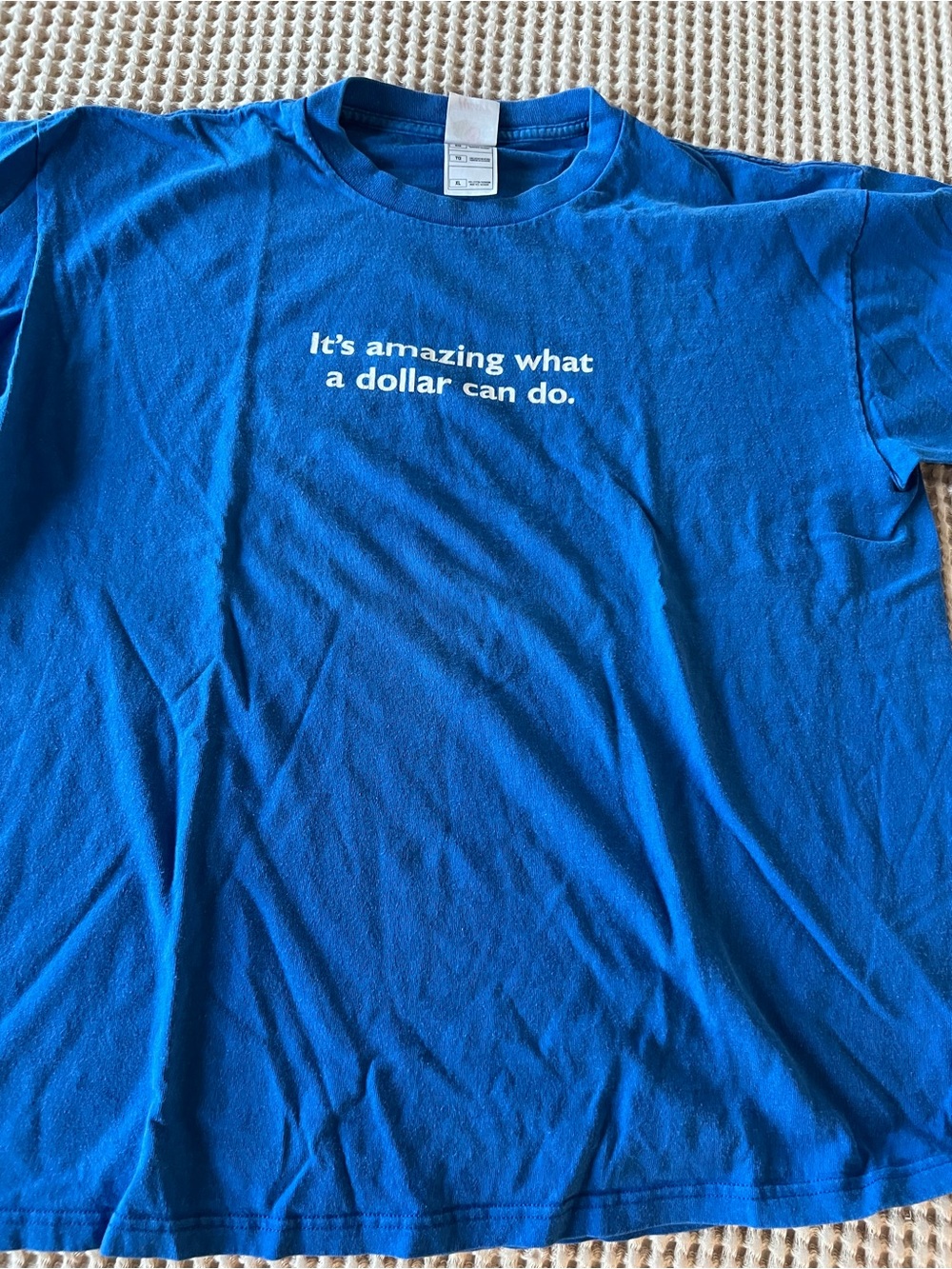 Hanes Blue Short-Sleeve Graphic Tee with White Text